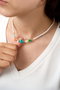 Heliophilia Silver Collar de Metal Multicolor con Diseño de Cuentas